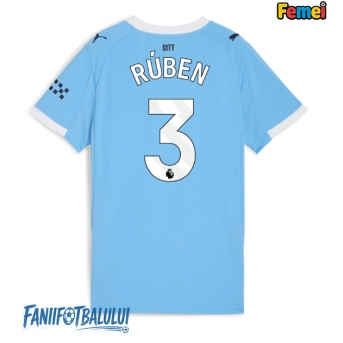 Manchester City Ruben Dias #3 Tricou Fotbal Replică 2025-26 Femei Acasa